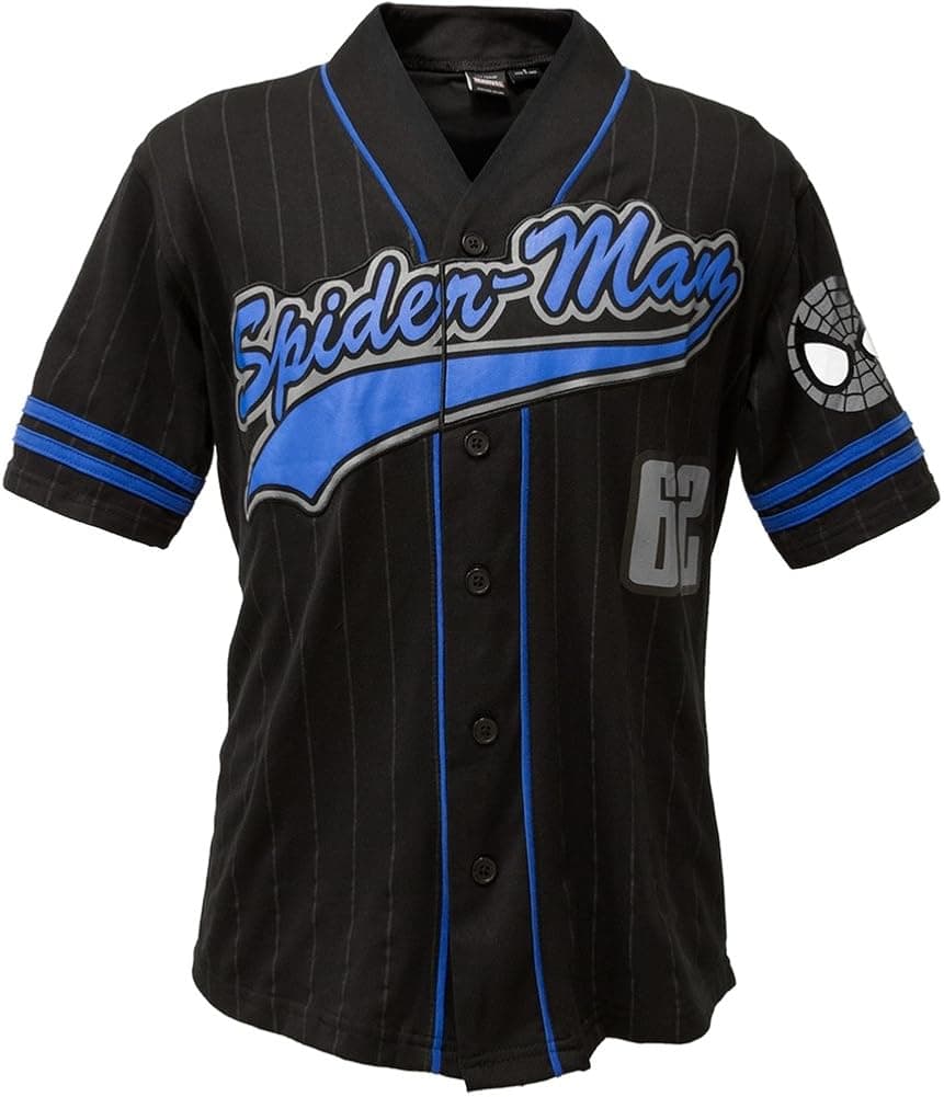 Spider-man - Mens Logo 62 Baseball Jersey X-large Black
