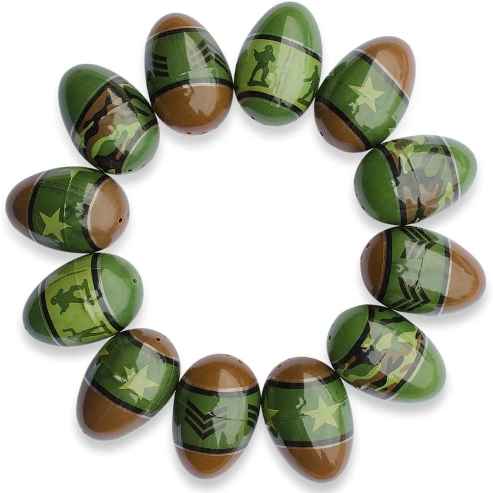 Set of 12 Toy Army Men Soldiers Plastic Easter Eggs