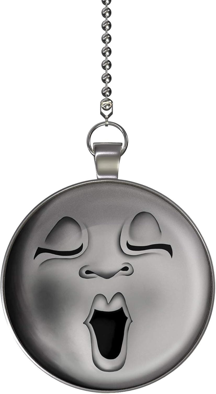 Yawning Moon Glow in the Dark Fan/Light Pull Pendant with Chain