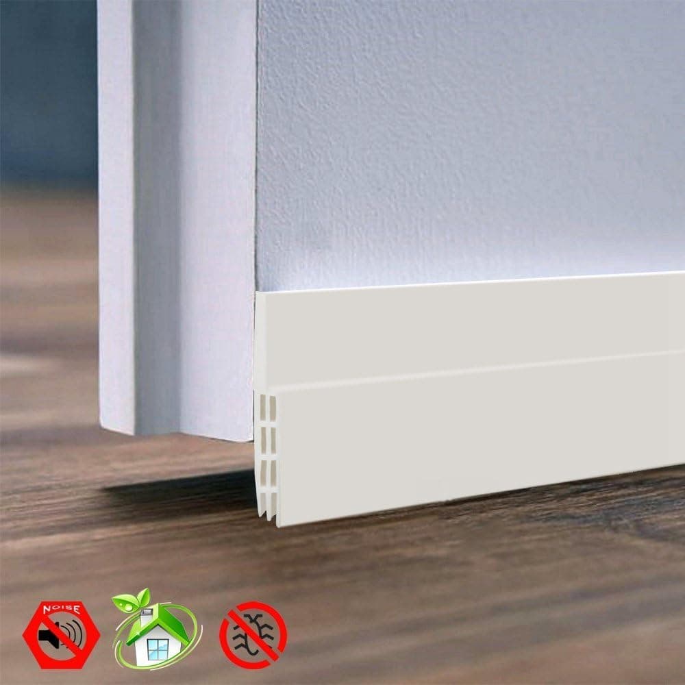 (1) Under Door Draft Stopper Weather Stripping 3M Tape 2 Inch Wide 3.25 Ft. Lenght | Perfect to Keep The House Cool in The Summer and Warm in The Winter | (White) Color. (3)