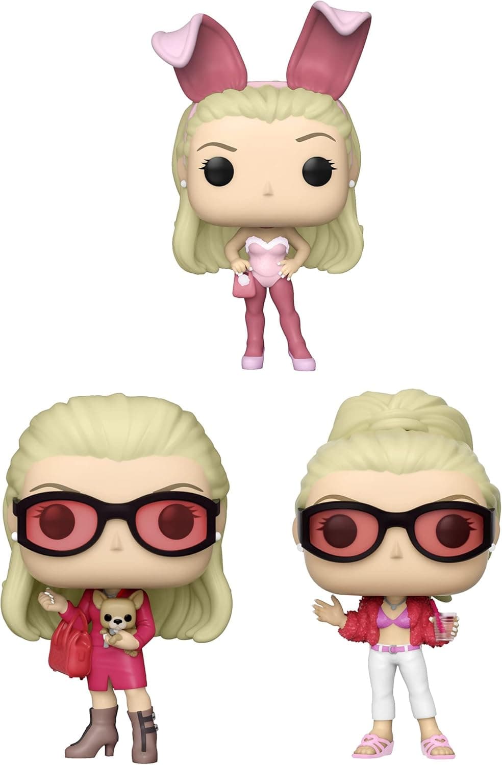 Funko Pop! Movies: Legally Blonde Collectors Set - 3 Figure Set: Elle in Sun, Elle with Bruiser, Elle as Bunny