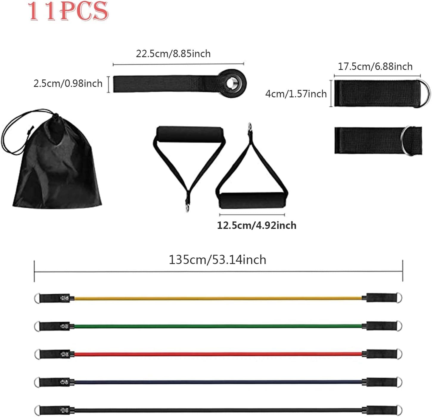 GREENTREEN Portable Pilates Bar Kit with Resistance Bands (Blue) (Bands B02)