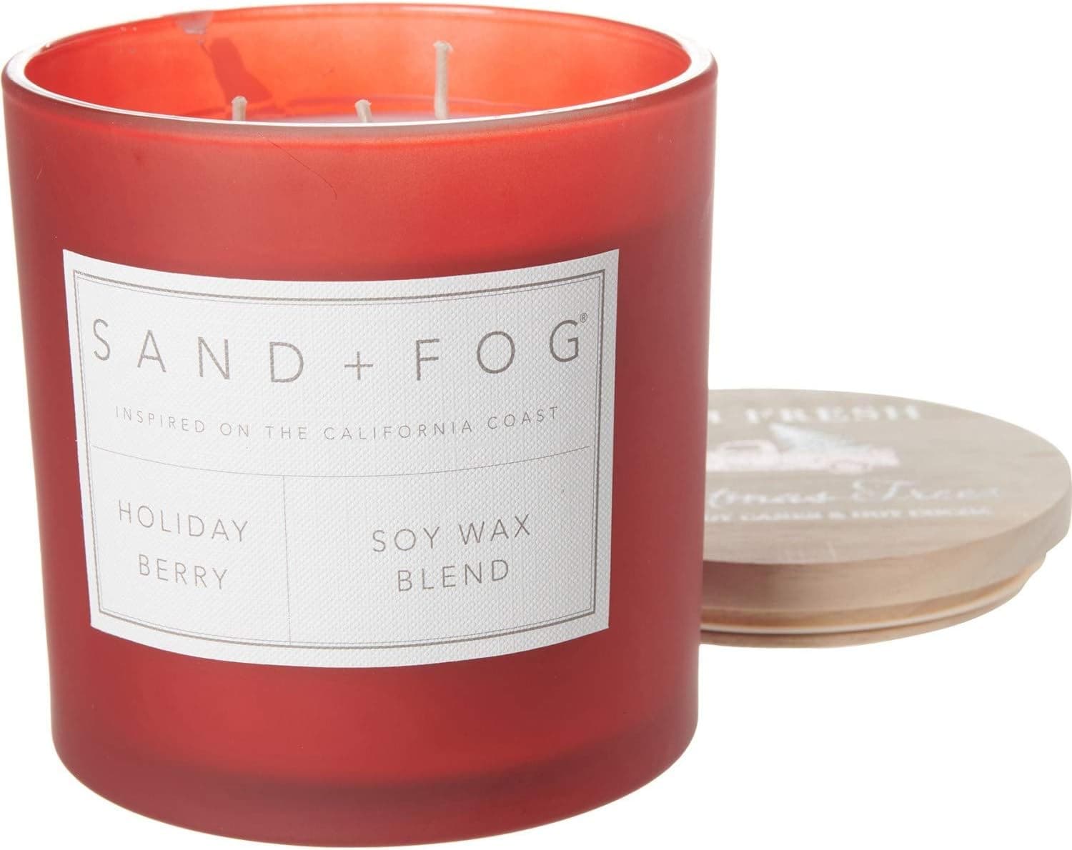 Sand + Fog Holiday Berry Scented Candle, Large Triple Wick, 25 oz