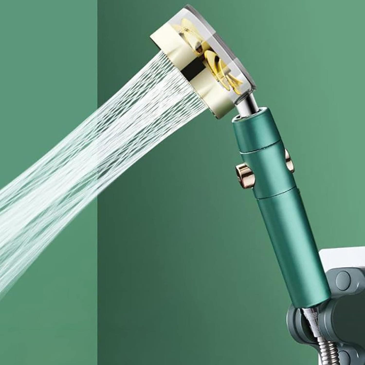 ABLUSER Handheld High Pressure Shower Heads 2022 New Protable Green Household Supercharged Super Strong Rain Shower Head Luxury Modern Look Easy to Install (1 Shower + 2 Filters)