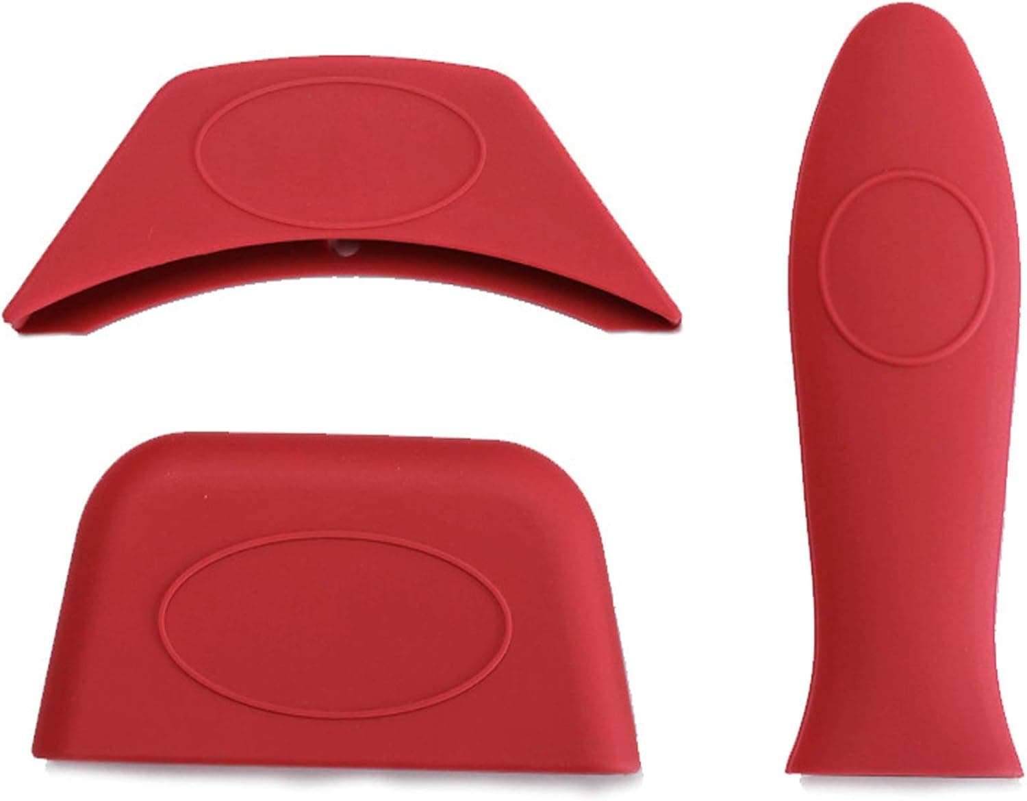 Silicone Hot Handle Holder, Pot Holders Cover, Non Slip Pot Holder Sleeves, Heat Resistant Potholder Cookware Handles for Cast Iron Pot Woks, Frying Pans, Griddles, Skillets, Oven (Red)