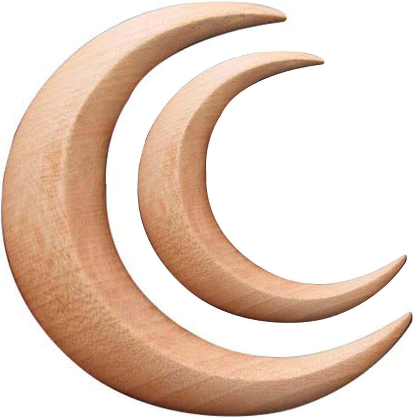 Genericgh 2Pcs Hand Carved Crescent Moon Hair Fork for Women,Wooden Crescent Moon Hair,Large Barrettes for Thick Hair Wood for Women Girls Hairstyle Accessories