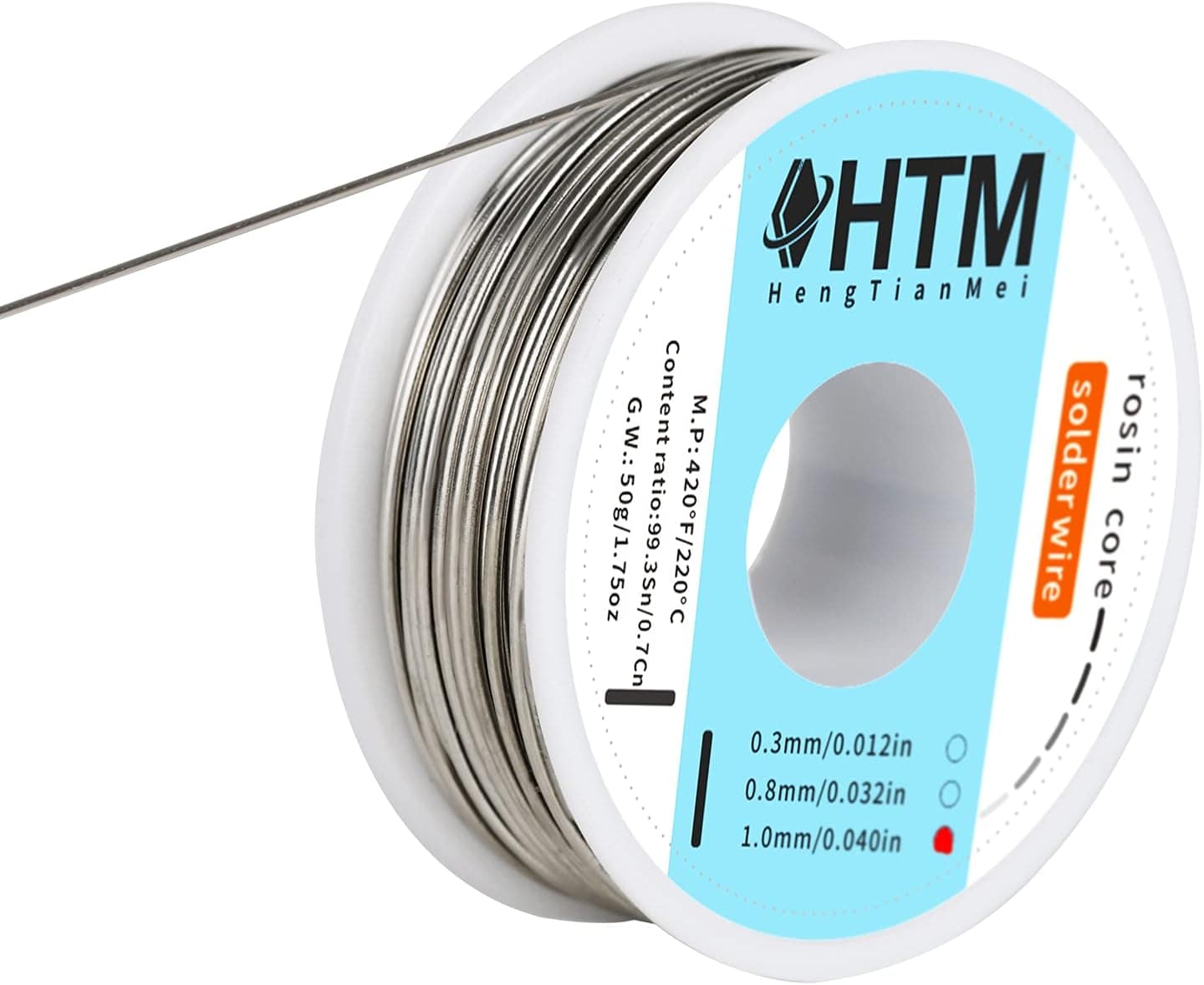 lead-free solder wire 99.3/0.7 low temp rosin core solder electrical lead free(1.0mm/50g)