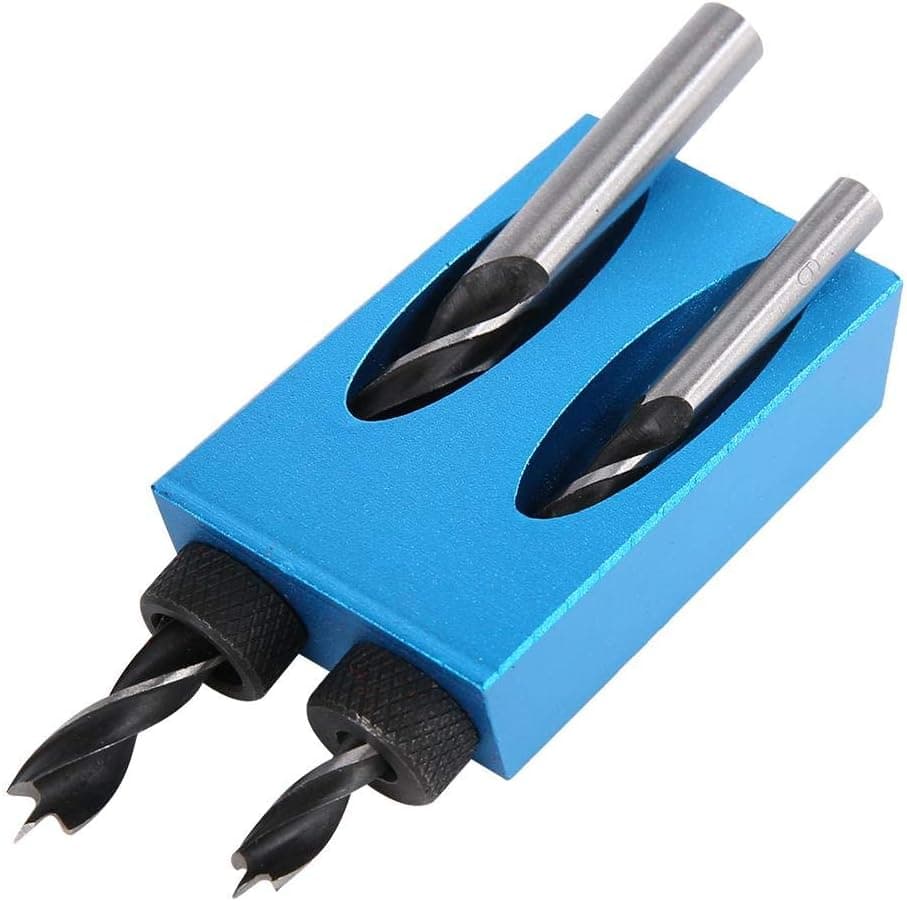 14pcs Pocket Hole Jig Kit, 15 Degree Hole Angle Drilling Locator Aluminium Woodworkers Drill Guide for Industrial Outdoor Household