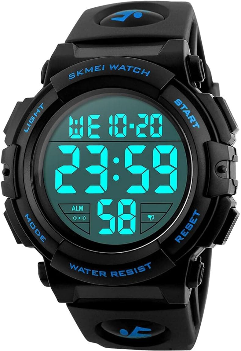MJSCPHBJK Mens Digital Watch, Sports Military Watches Waterproof Outdoor Chronograph Watch for Men with LED Back Ligh/Alarm/Date