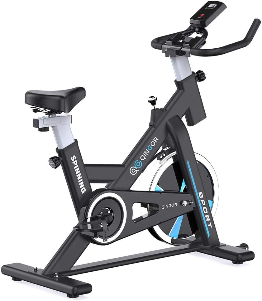 Exercise Bike Stationary Indoor Cycling Bikes - 35 lbs Flywheel Belt Drive Bicycle with LCD Monitor, IPad Mount, Comfortable Seat Cushion for Home Cardio Workout Bike Training