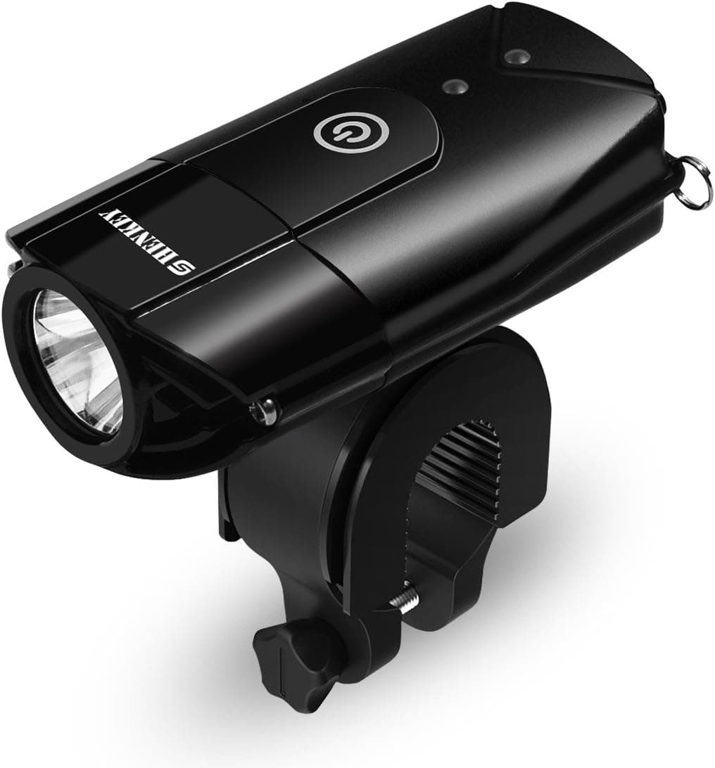 SHENKEY Rechargeable Bike Light - USB LED Bicycle Headlight (1000 Lumens / 3200mAh) - Smart Ambient Sensors, Waterproof - Ideal for Road, Mountain, Kids Bikes