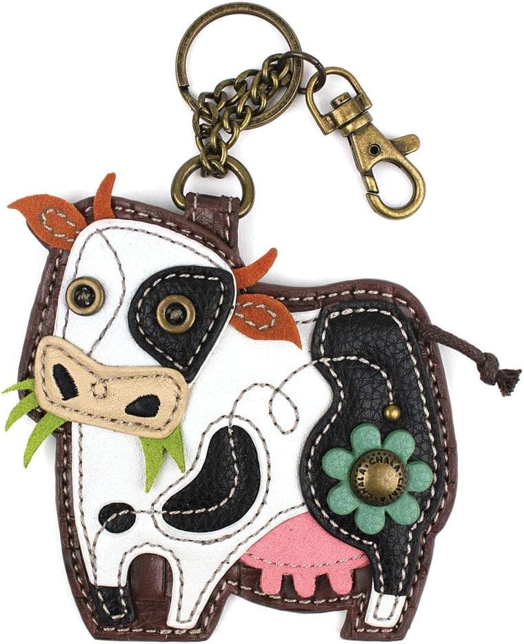 New! CHALA Spring Collection- Decorative Coin Purse/Key-Fob (Cow)