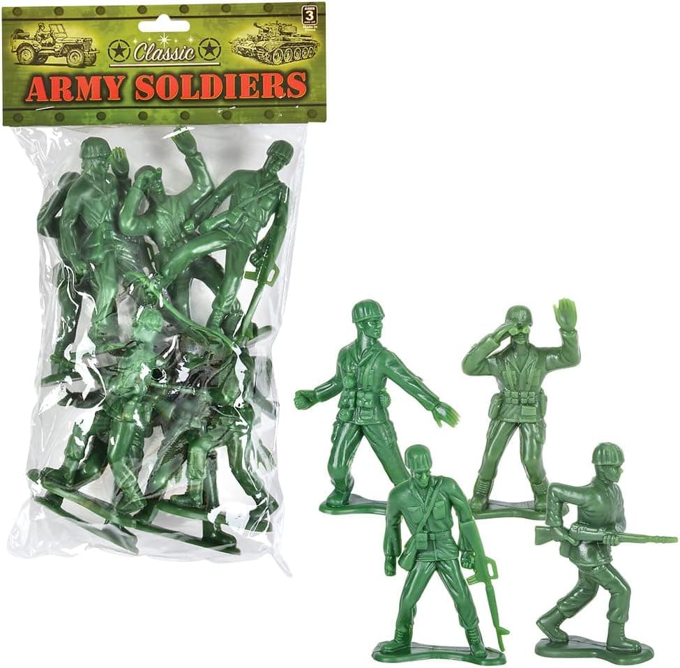 Rhode Island Novelty 4 Inch Army Men Set 8 Assorted Figures