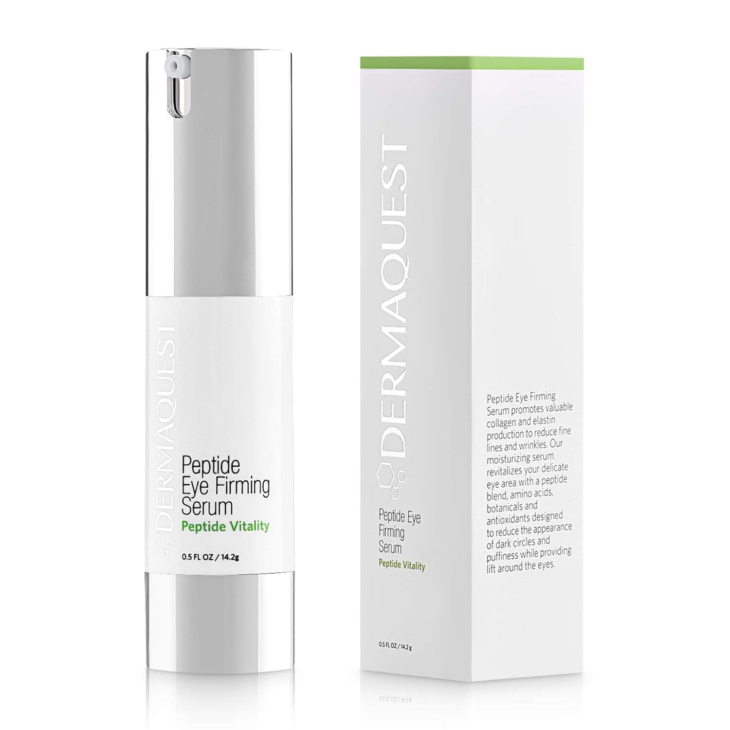DermaQuest Peptide Vitality Anti Aging Eye Serum - Fine Lines & Wrinkle Remover - Reduce Dark Circles, Puffiness, Under Eye Bags (0.5 oz)