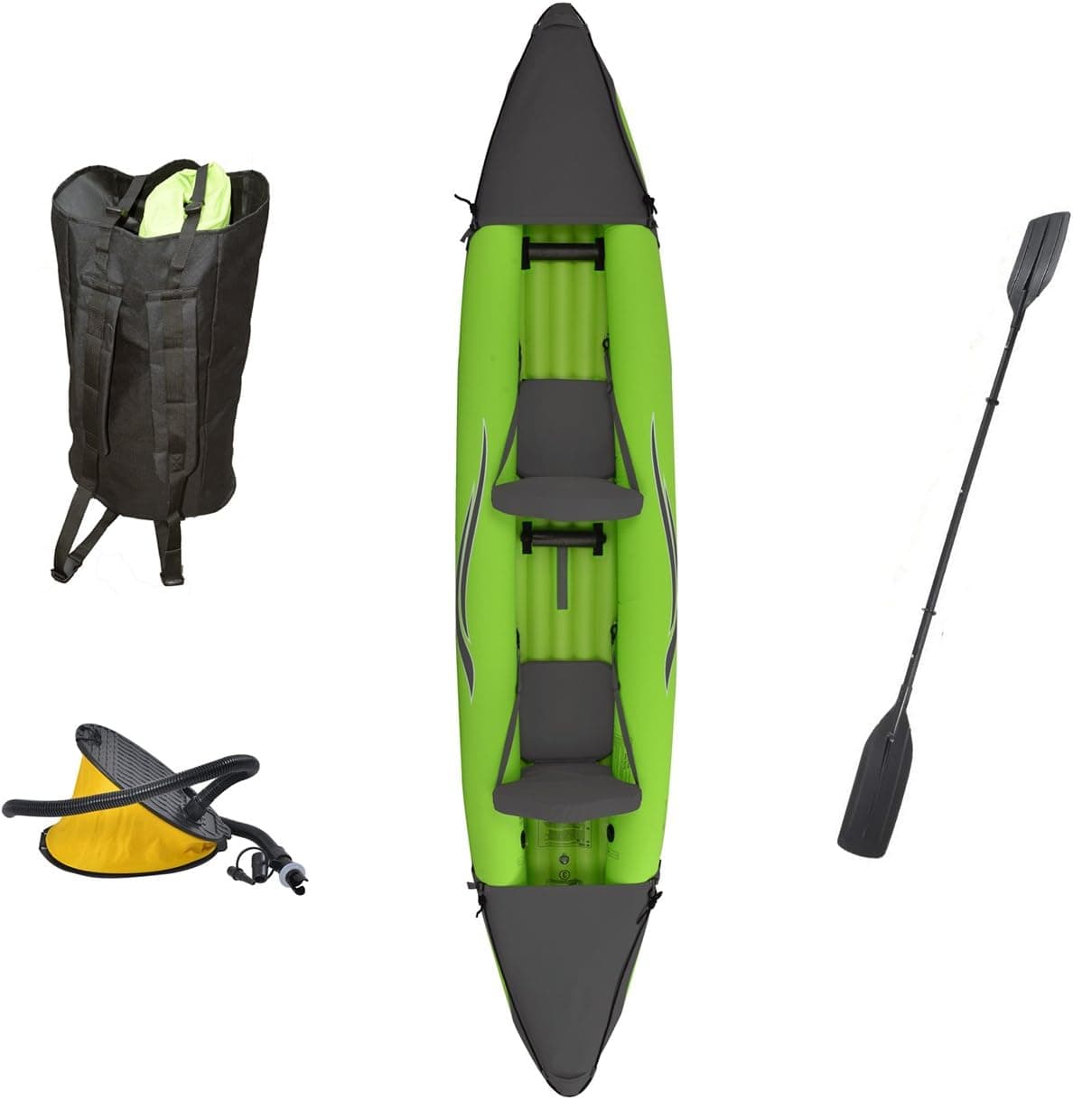 Outdoor Tuff Stinger 4 OTF-4252PK Inflatable Two-Person Sport Kayak with Rotatable Paddle, 425-Pound Capacity