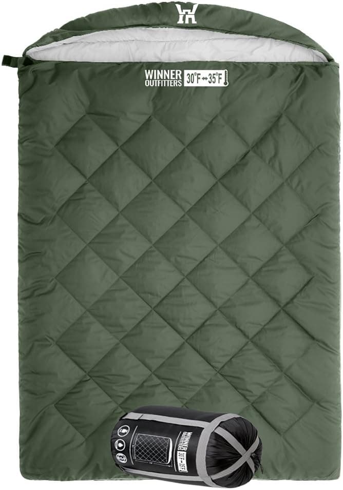 Winner Camping Sleeping Bag with Compression Sack,Mummy Hood with Zipper It's Portable and Lightweight for 3-4 Season Camping, Hiking, Traveling, Backpacking and Outdoor Activities