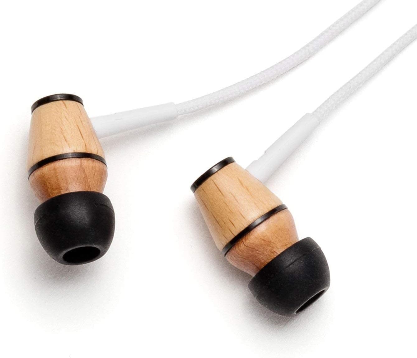Symphonized XTC Premium Genuine Wood in-Ear Noise-isolating Headphones with Microphone (White)