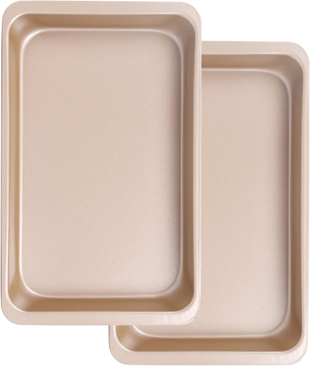 12 Inch Nonstick Baking Sheets Pan 2Pcs Safety Steel Oven Baking PansHeavy Duty & Easy Clean Cookie Sheets (12 Inch, Golden)