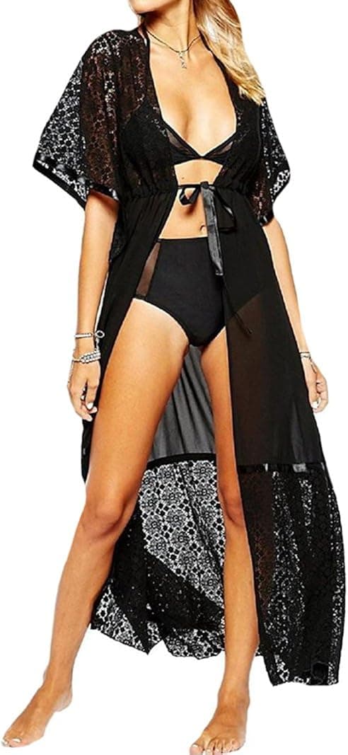Bestyou Womens Sleeveless Mesh Tank Dress See Through Long Maxi Beachwear Bikini Swimsuit Cover Ups Swimwear