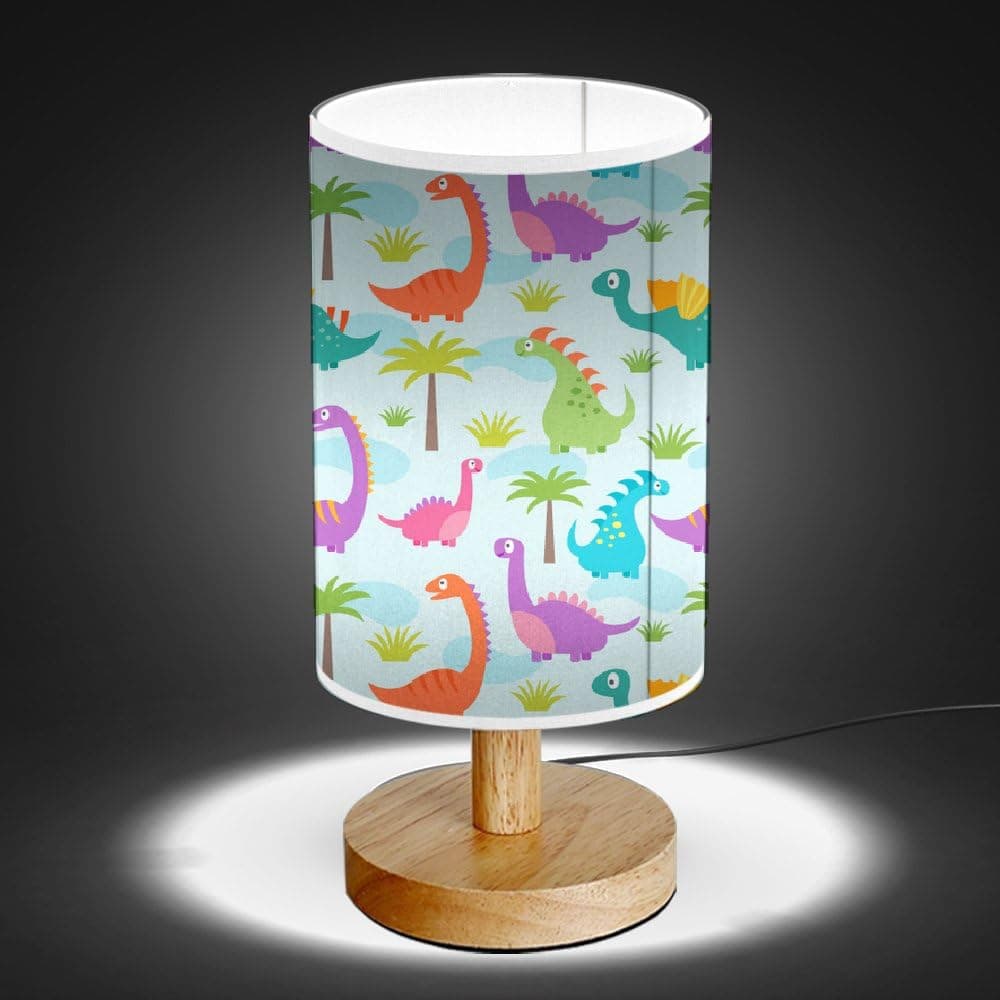 ArtLights - Wood Base Decoration Desk/Table/Bedside Lamp [ Dinosaurs Design ]