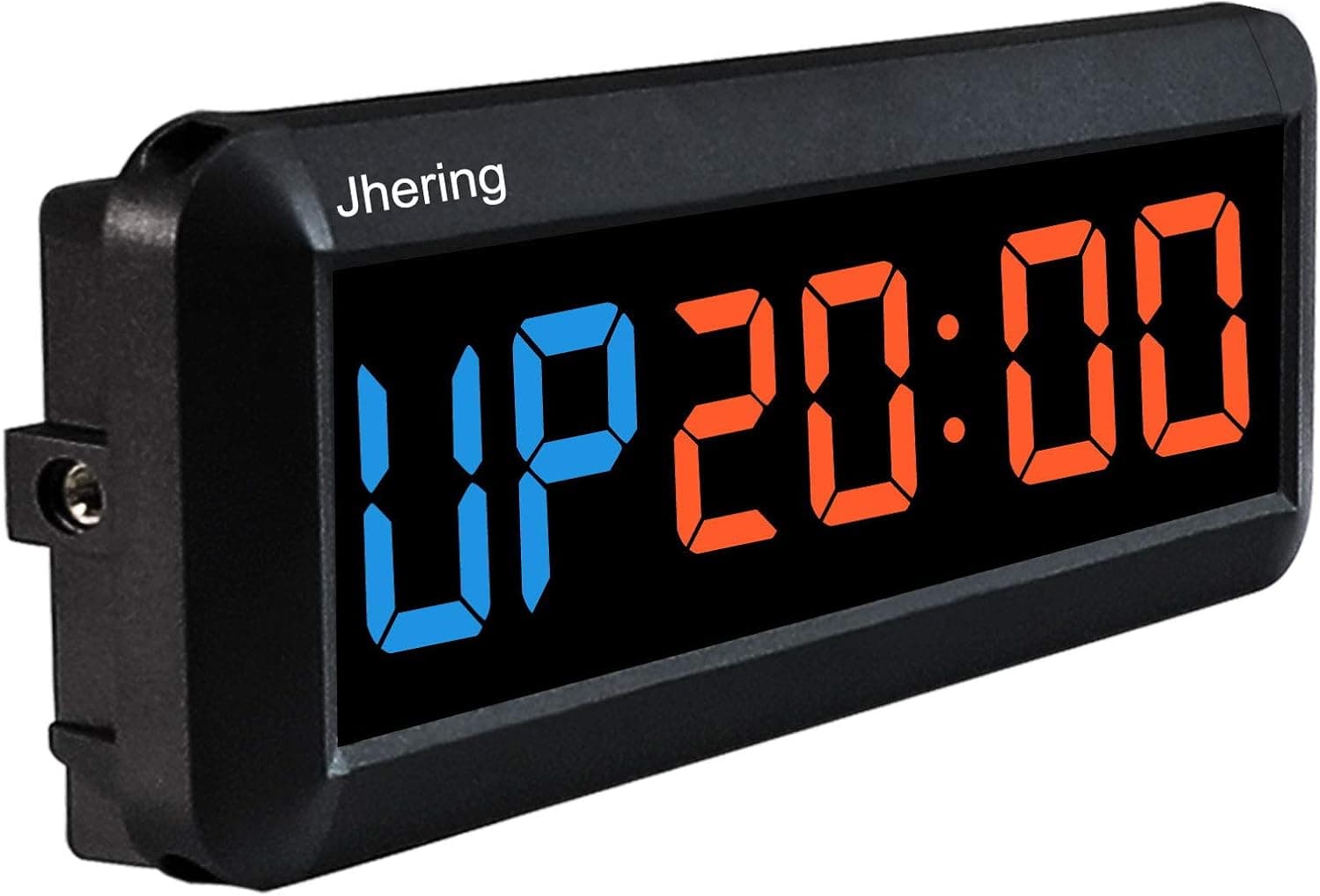 Jhering Gym Timer, LED Interval Timer with Remote, Count Down/Up Clock, Stopwatch, Workout Clock for Home Garage Gym Fitness Tabata EMOM 1.5" (Blue/Red)