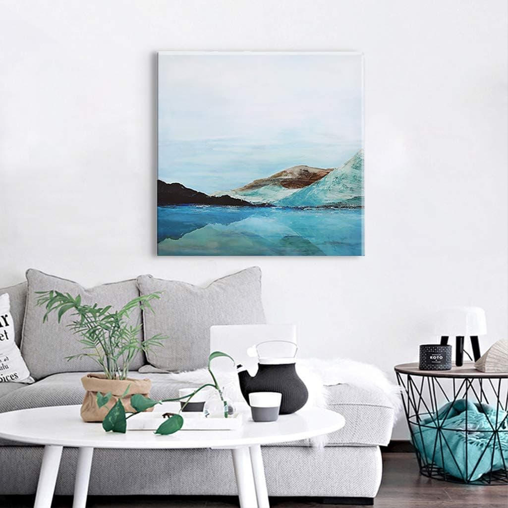 MUHUA Mountain Decorative Painting for Wall, Modern Abstract Canvas Artwork Decorative Painting Home Decor 24x24 inch