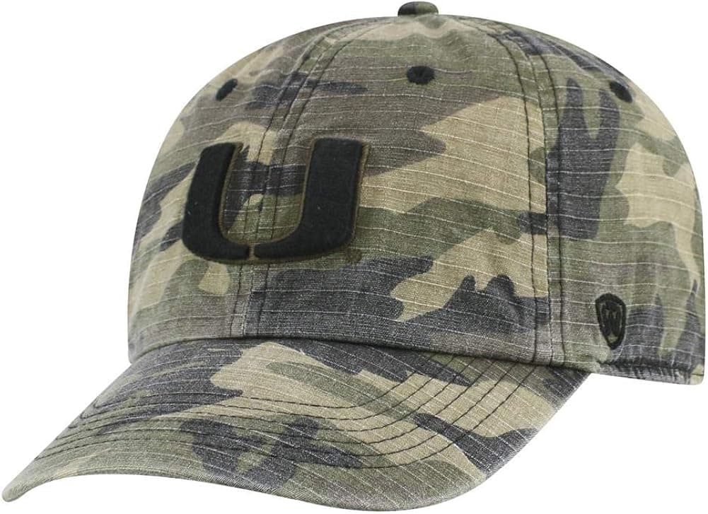 University of Miami Hurricanes Men's Camo Hat Heroes Woodland Camo Cap