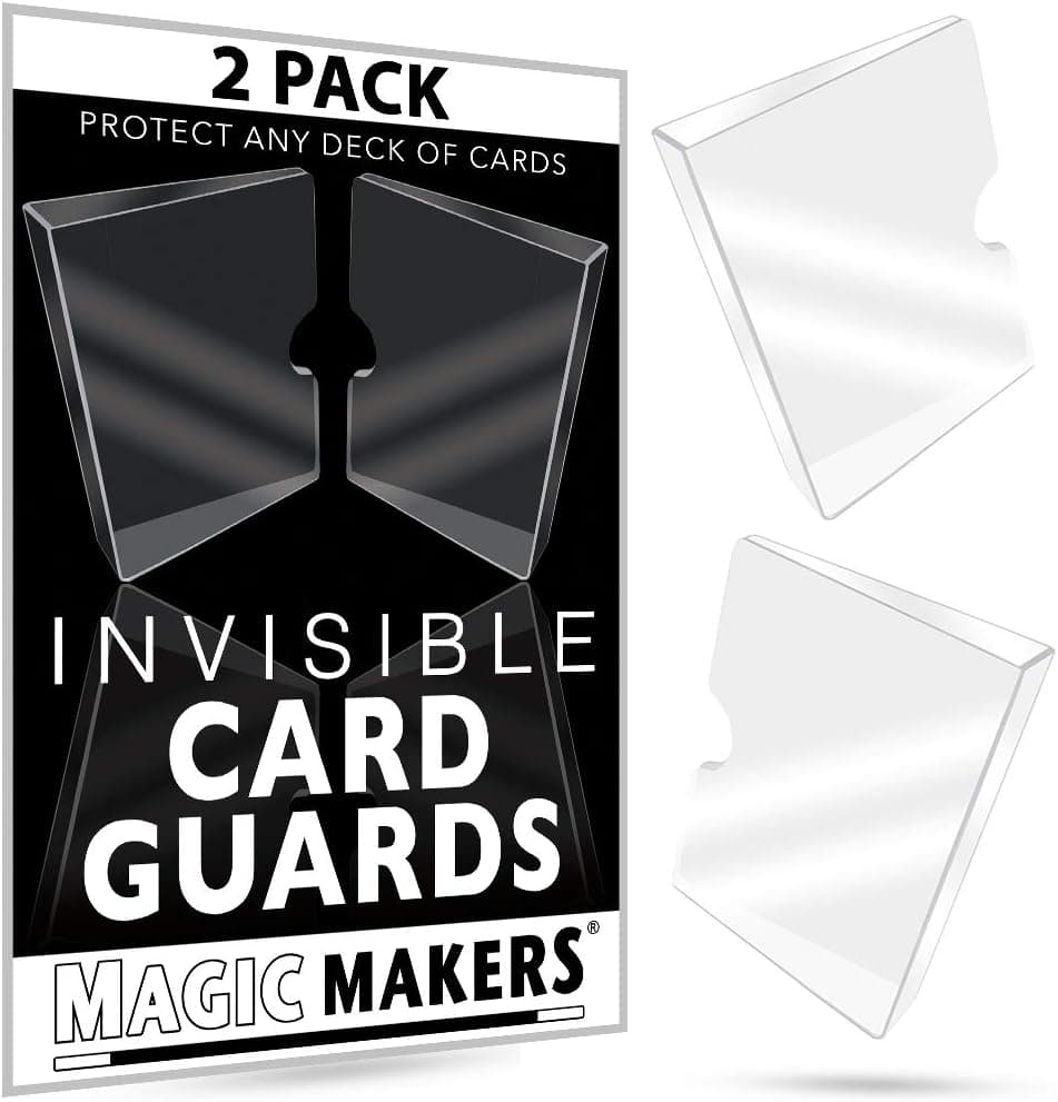 Magic Makers Invisible Card Guard 2 Pack - See-Through Playing Card Deck Case/Cover