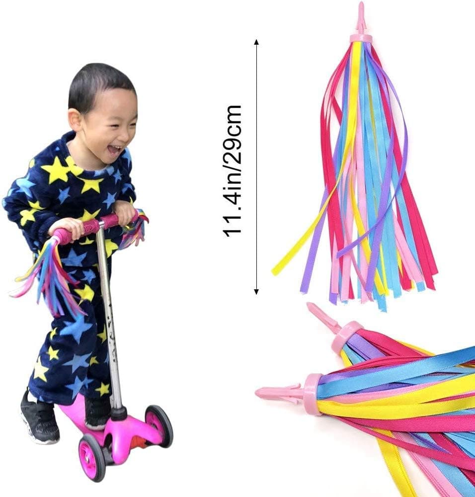 kortes 2 pcs Bike Streamers Kids Handlebar Streamers Bike Tassels Ribbons Kids Bike Accessories