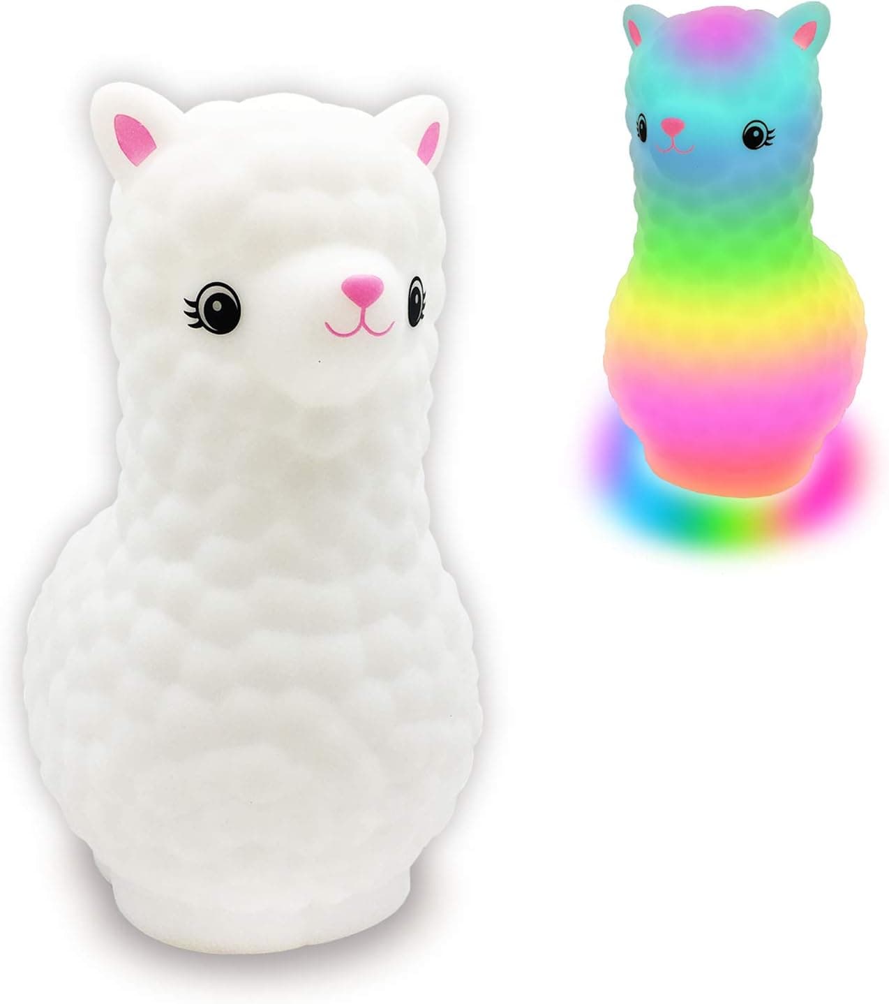Alpaca Night Light for Kids Bedroom, Portable Rechargeable Llama Night Light Lamp with Timer, Children Nursery Light Touch Lamp Colorful LED Llama Gift