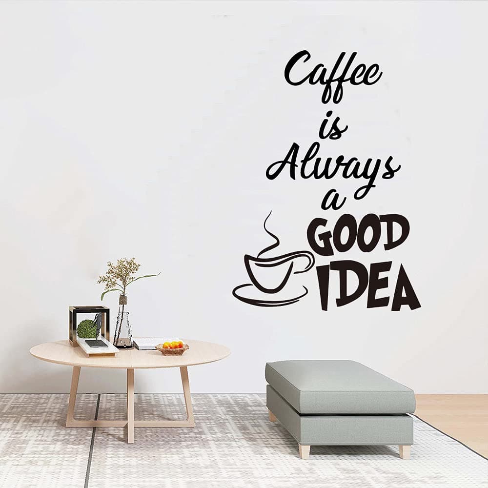 Summerjokes Funny Coffee Tea Cup Art Wall Decal Sticker, Funny Inspirational Wall Decor for Kitchen Home School Office Shop Cafe Pub Restaurant Hotel Wall Décor