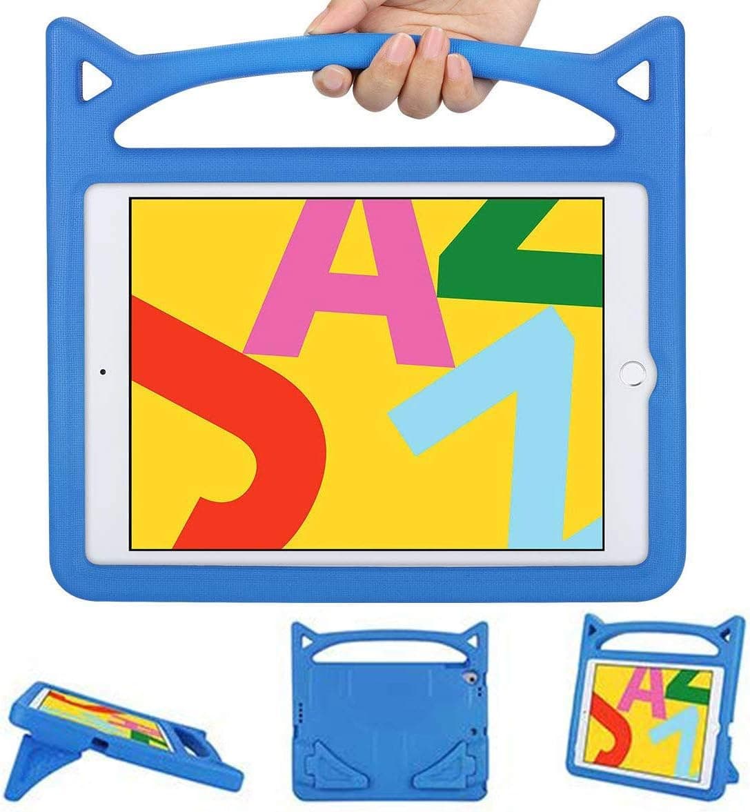 EpicGadget Case for iPad 9th Generation 10.2" 2021 - Lightweight Shockproof Kickstand Handle Kids Cover Case Compatible with iPad 7th/8th Generation 10.2" 2019/2020 (Blue)