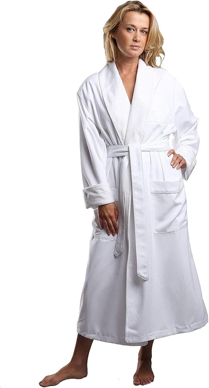 Terry Lined Microfiber Hotel Robe - Luxury Spa Bathrobe by Monarch/Cypress