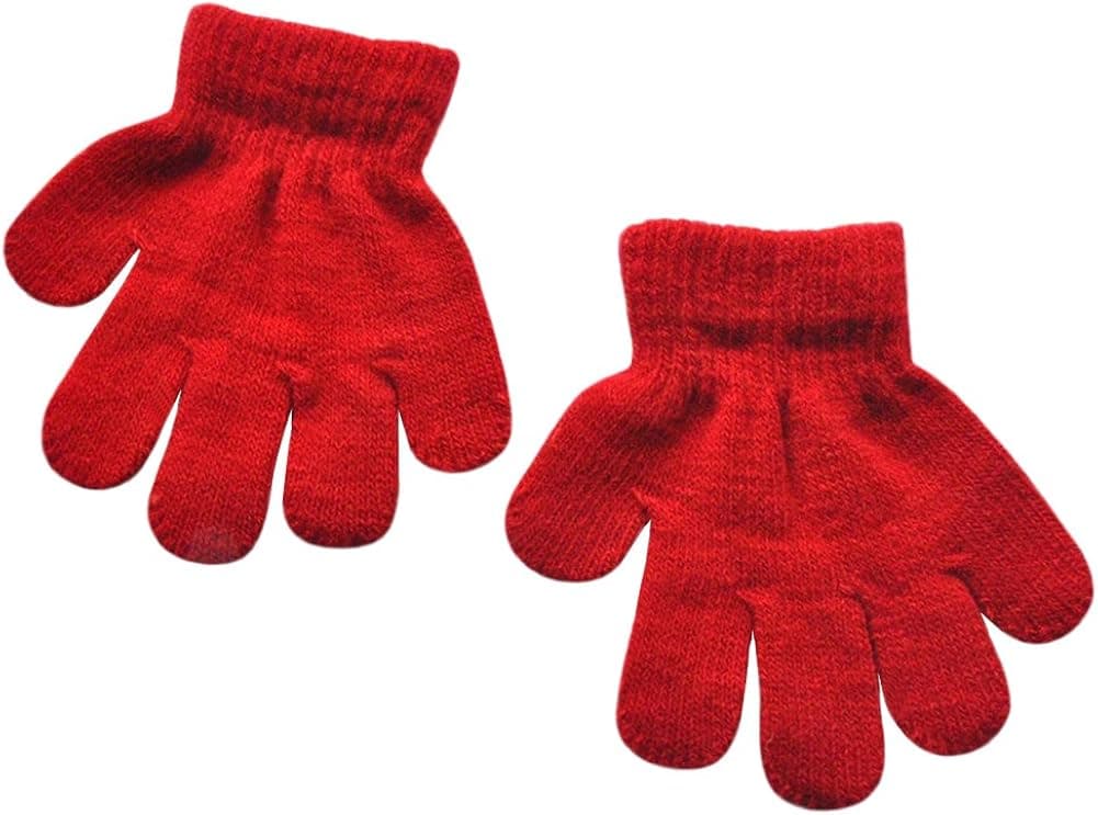 BaiX Toddler Boys and Girls Winter Knitted Writing Gloves, 1-3 Years Old