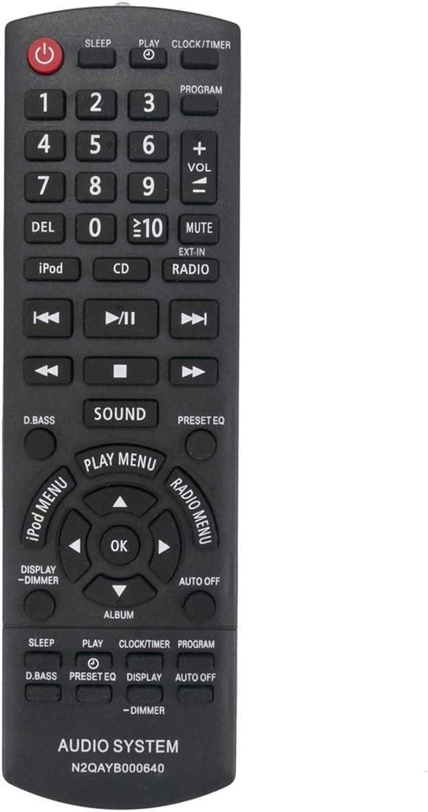 N2QAYB000640 Replacement Remote Control Applicable for Panasonic SC-HC25 SC-AKX14 SC-PMX5 SC-PM500 SC-PM500DB Compact Stereo System SCHC25 SCAKX14 SCPMX5 SCPM500 SCPM500DB