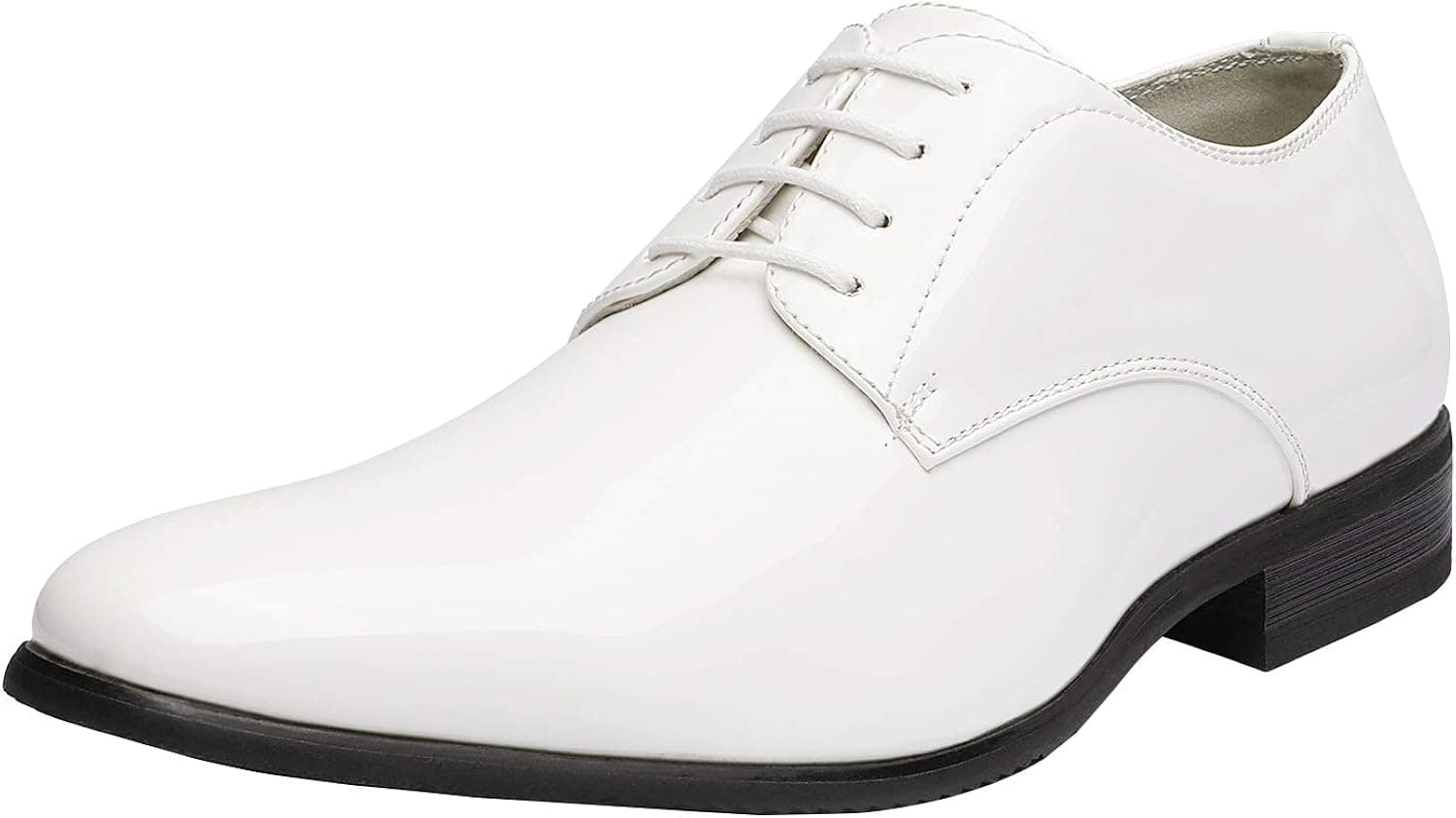 Bruno Marc Men's Faux Patent Leather Tuxedo Dress Shoes Classic Lace-up Formal Oxford