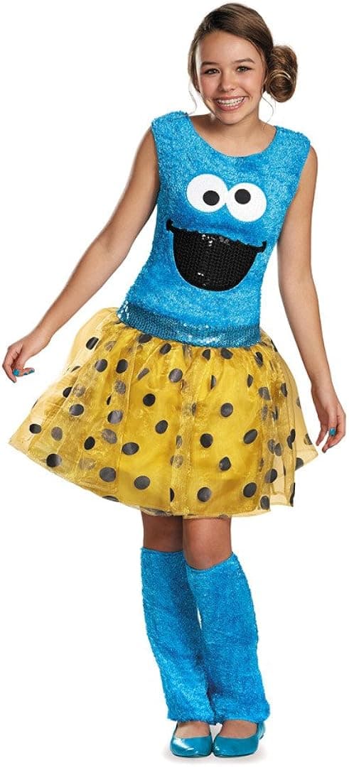 Disguise Sesame Street Cookie Tween Deluxe Costume, Large/10-12