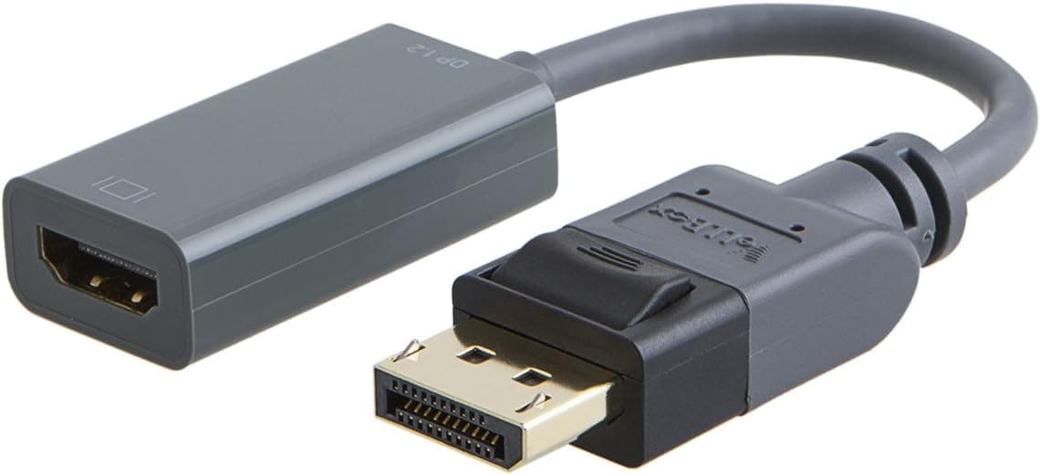 VeLLBox Gold Plate DisplayPort(DP1.2Version) to HDMI Adapter, Support 4K X 2K & 3D Audio/Video Converter, Grey Color, 10CM