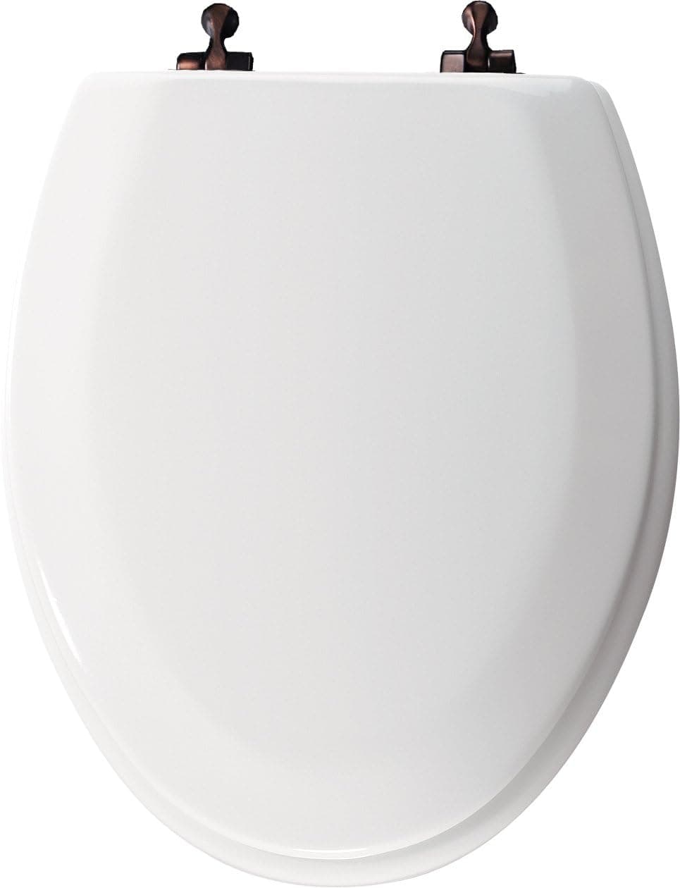 Bemis 1544OR346 Molded Wood Elongated Toilet Seat With Oil Rubbed Bronze Hinges, Biscuit