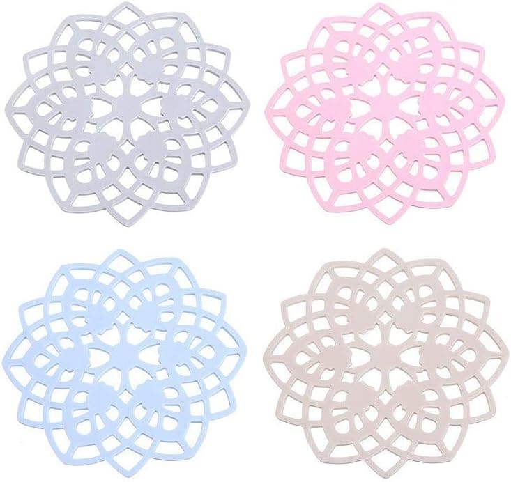 Super Leader Food Grade Kitchen Silicone Trivet Mats Silicone Trivet Set Silicone Mat for Kitchen Silicone Hot Pads Trivet Dish Pad Coaster Counter Mat Silicone Placemat Pot Holder (4pcs Lace Type)