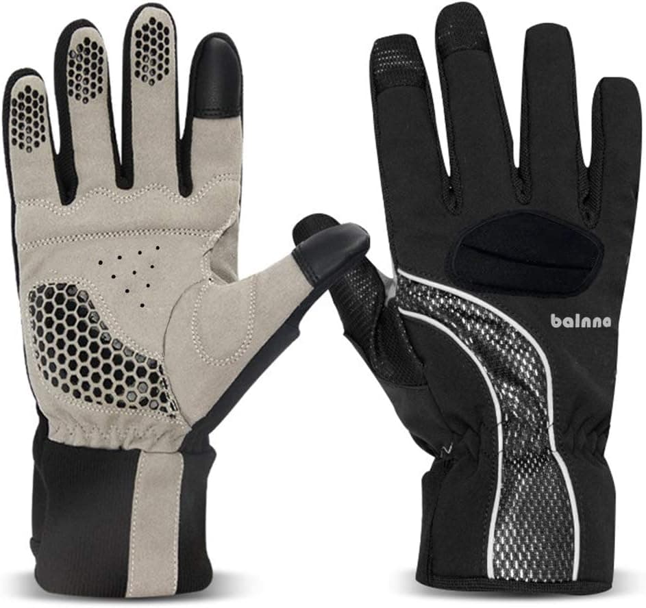 Balnna Ski Gloves,Winter Warm 3M Insulation Waterproof Snow Gloves for Skiing, Snowboarding,Motorcycling,Cycling,Outdoor Sports,Gifts for Men(Black&Gray, Medium)