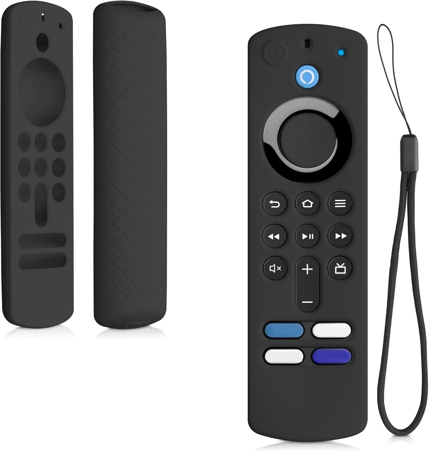 kwmobile Case Compatible with Alexa Voice Remote 2021 (3rd Gen) / Fire TV Stick 4K 2021 Case - Soft Silicone Cover for Remote Control - Black