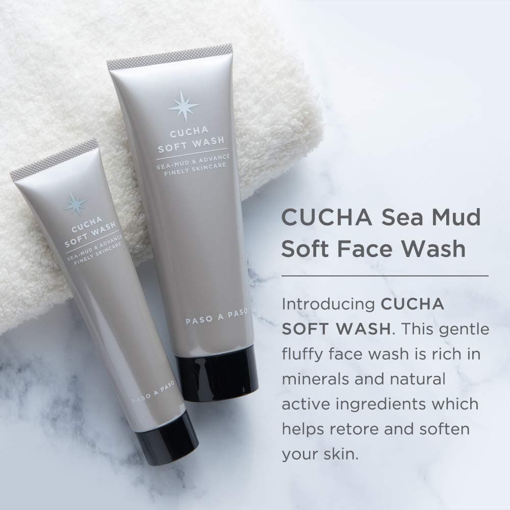 PASO A PASO CUCHA SOFT WASH, Mud Clay Face Wash, Pore Cleaner/Clean and Clear Japanese Facial Wash 110g (3.9 oz)