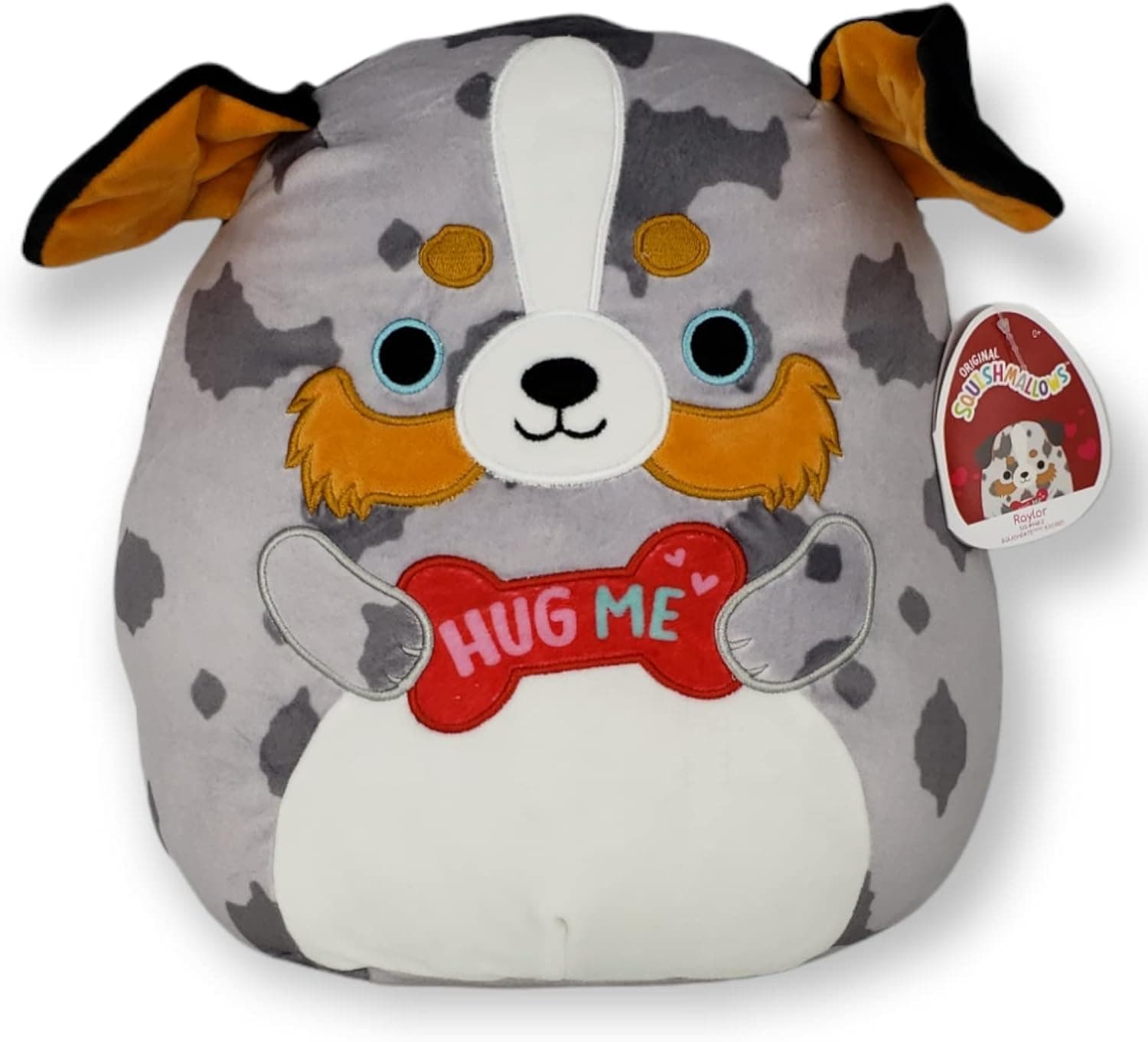 SQUISHMALLOW KellyToys - 12 Inch (30cm) - Raylor The Australian Shepperd Hug Me - Puppy Valentine Squad - Super Soft Plush Toy Animal Pillow Pal Buddy Stuffed Animal Birthday Gift