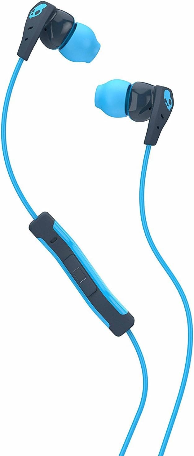 Skullcandy Method Sweat Resistant Sport Earbud with In-Line Microphone and Remote, Lightweight and Secure In-Ear Fit for Running and Exercise, Cable Management Clip for Workouts, Navy