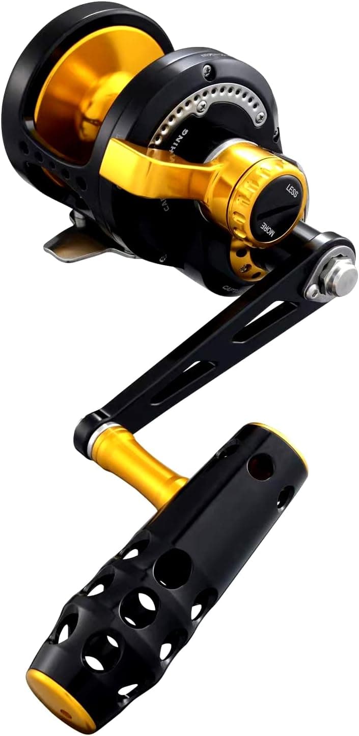 Capt Jay Fishing Jigging Reel Conventional Saltwater Lever Drag Slow Pitch Jigging Reel Powerful Dura Drag System Jigging Fishing Reel
