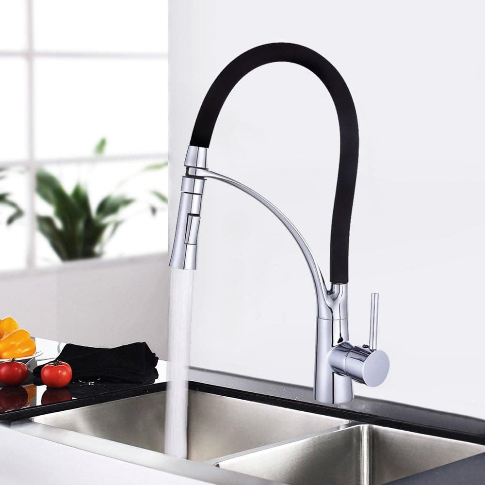 HIPPIH Single Handle High Arc Brushed Nickel Pull out Kitchen Faucet,Single Level Stainless Steel Kitchen Sink Faucets with Pull down Sprayer