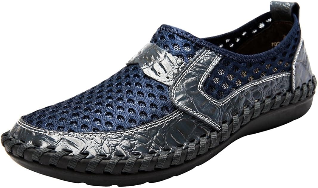 LOUECHY Men's Notus Mesh Walking Loafers Breathable Casual Shoes Lightweight Driving Shoes 8303-45 Blue