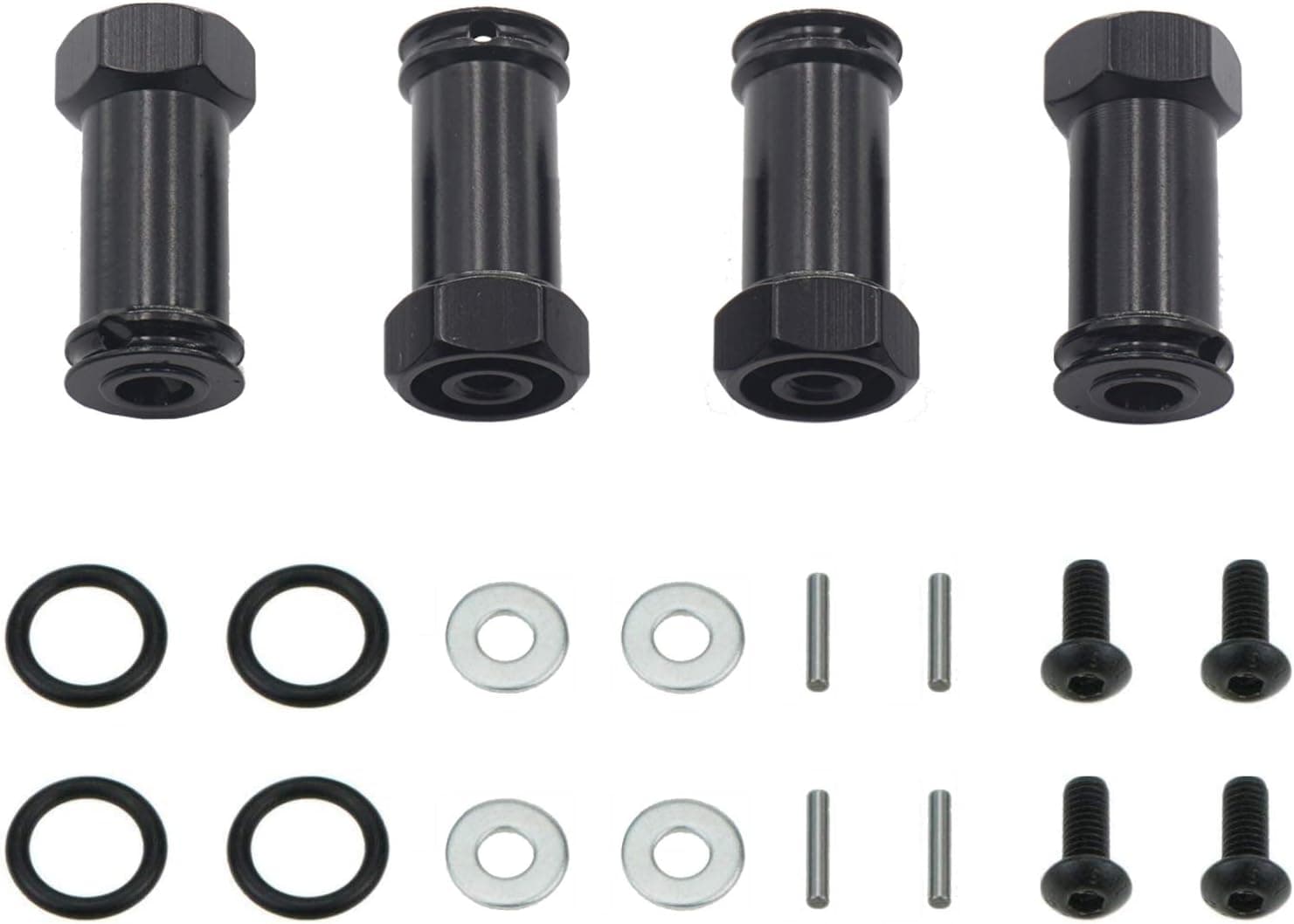 Vgoohobby Aluminum 12mm Wheel Hex Hub Adapters 25mm/30mm Extension Longer Combiner Compatible with Traxxas Slash 4x4 HQ 727 1/10 RC Car (25mm)