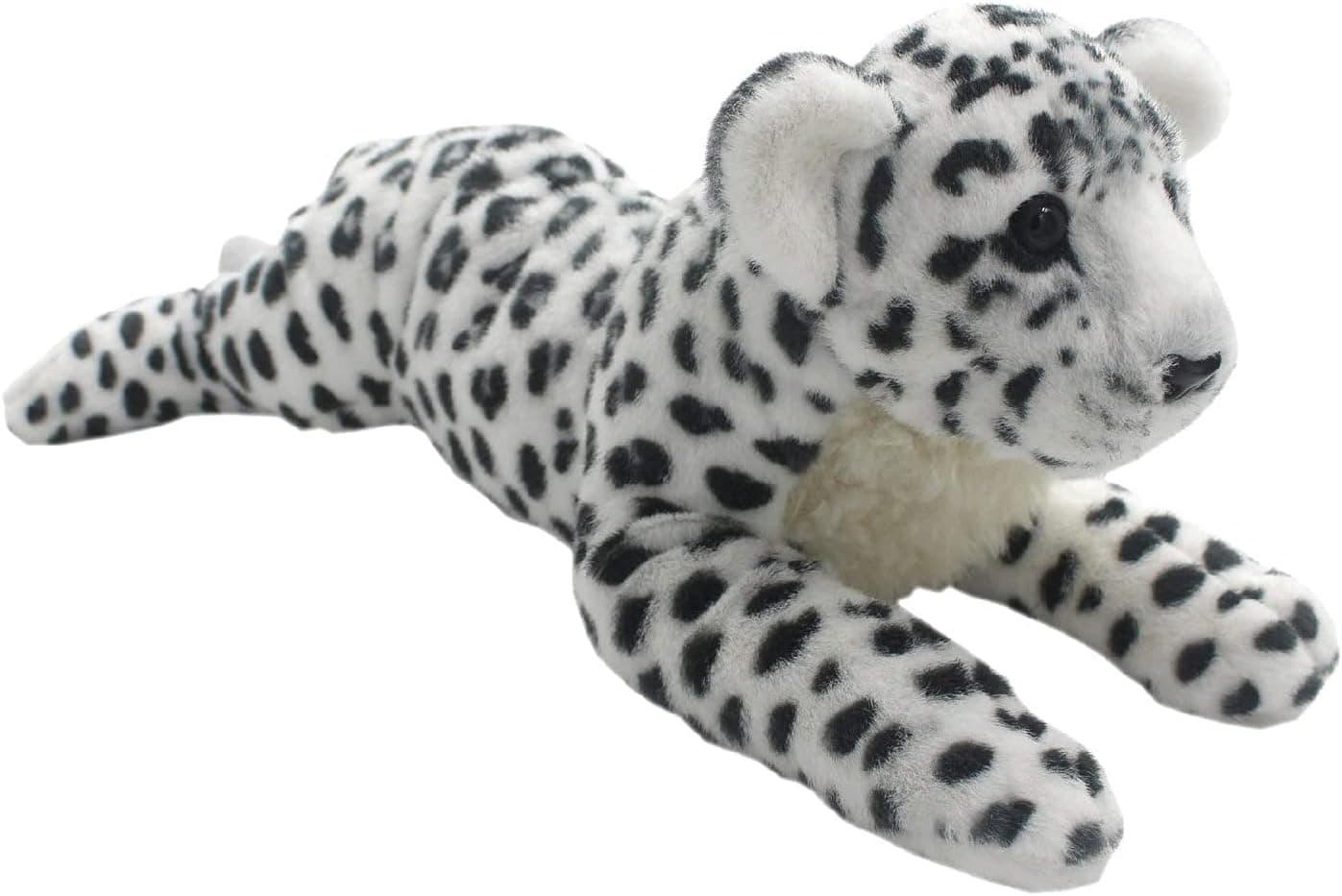 jiaru Stuffed Animals Leopard Toy Cheetah Plush (White, 16 Inch)